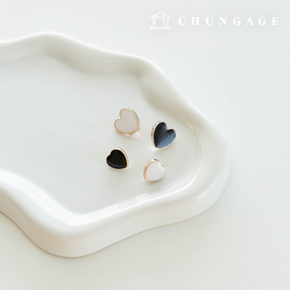 simple heart resin metal button clothes making