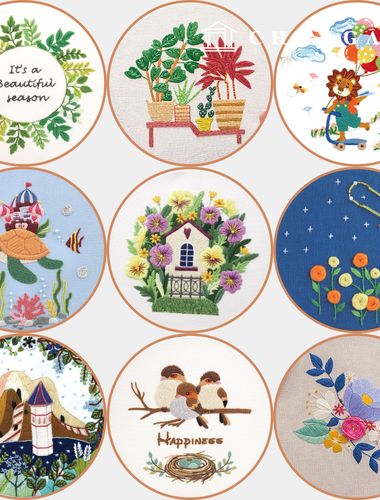 French Embroidery Package DIY Kit Decoration Animal Character Embroidery Practice 158 Types