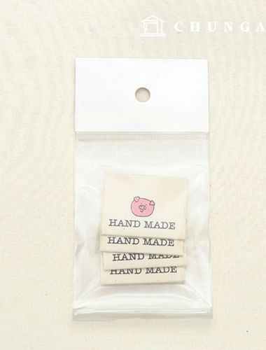 Snap Label Cotton Label Honey Pig Handmade 4 Pieces 53606