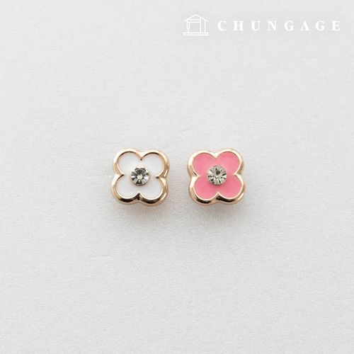 Clover flower cubic key point button clothing making