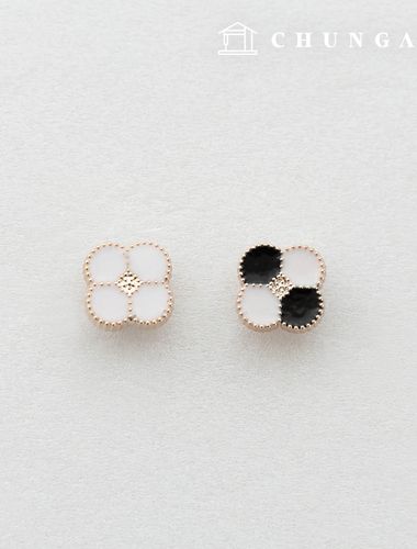 Mini Clover Flower Metal Button Clothes Making