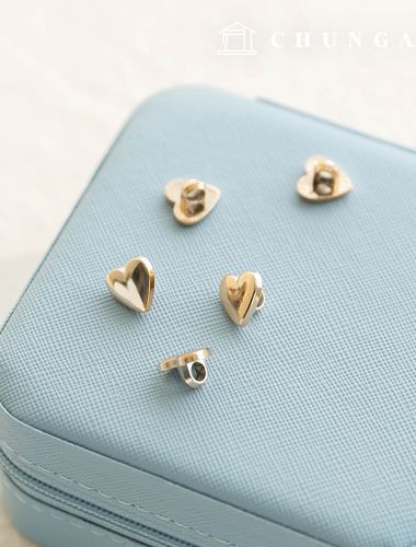 simple key point metal heart button clothes making