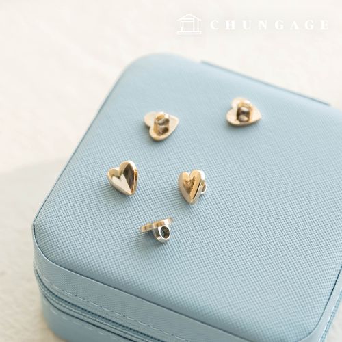 simple key point metal heart button clothes making