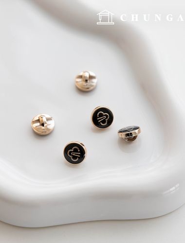 Mini Black Pattern Resin Metal Button Clothing Making