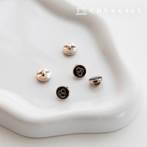 Mini Black Pattern Resin Metal Button Clothing Making