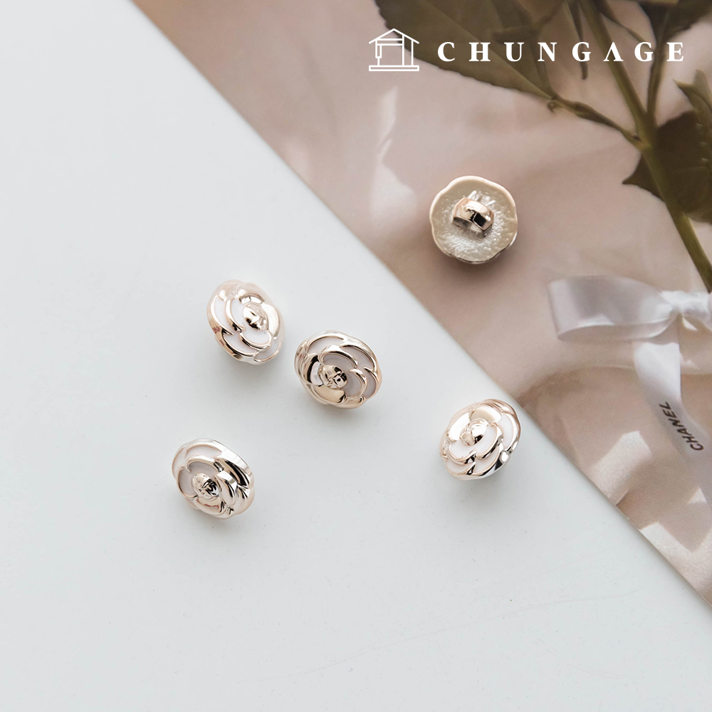 Half and Half Rose Flower Metal Button Clothing Making