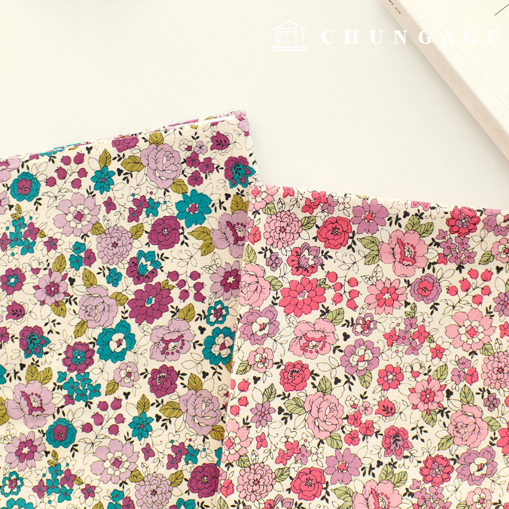 Cotton fabric 30 count high density flower pattern Flower Fabric Lolly Rose 2 types