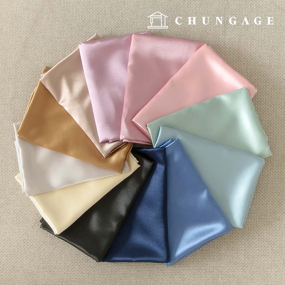 Satin Fabric Poly Silk Gloss Plain Wide Width Fabric Shine 12 Types