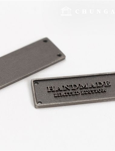 Metal Label Metal Vintage Handmade Metal Gray 85725