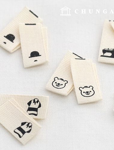 Cotton label double-sided insert label Françoise key point Black 57395