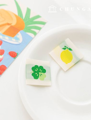 Cotton Label Double-Sided Woven Label Lemon Clover Set