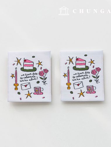 Cotton Label Double-Sided Woven Label Party Girl 2 Pack