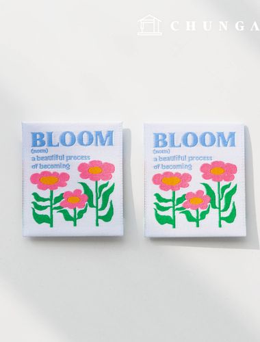 Cotton Label Double-Sided Woven Label Bloom Garden 2 Pack