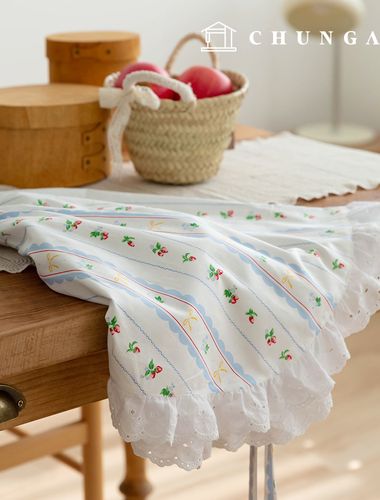 Cotton Fabric Stripe Flower Fruit Fabric 20 count Oblière 397