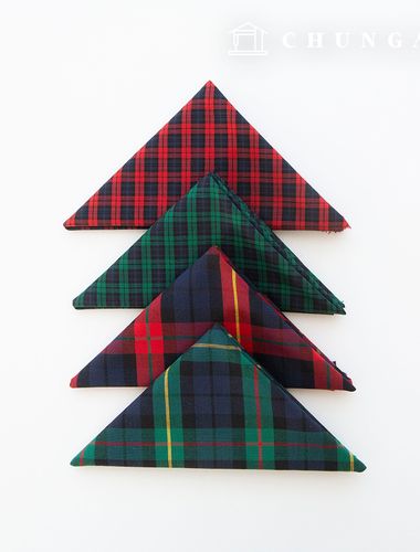 Christmas Fabric Package Tartan Check Scrap Fabric Cotton Yarn Dyed Red Piece Fabric Black Watch 4 Types 161