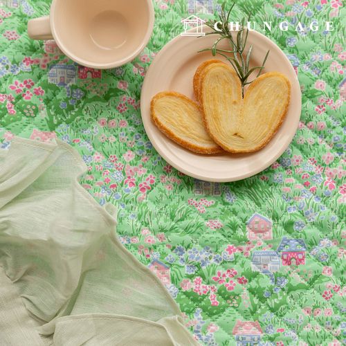 Quilted Fabric cotton Flower Fabric 20 count Garden Village