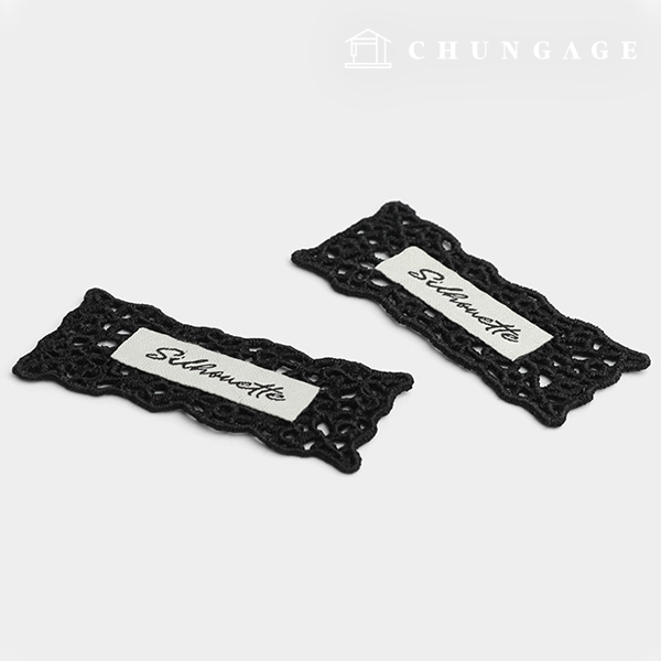 Sewing Label Silhouette Lace Black 66990