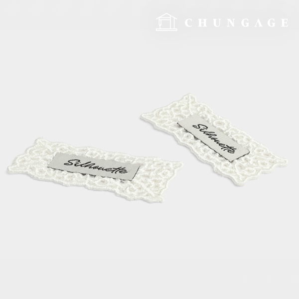 Sewing Label Silhouette Lace White 66946