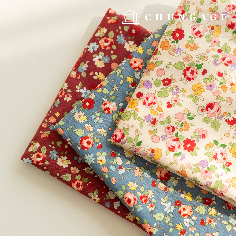 Cotton fabric 30 count high density flower pattern Flower Fabric Millie 3 types