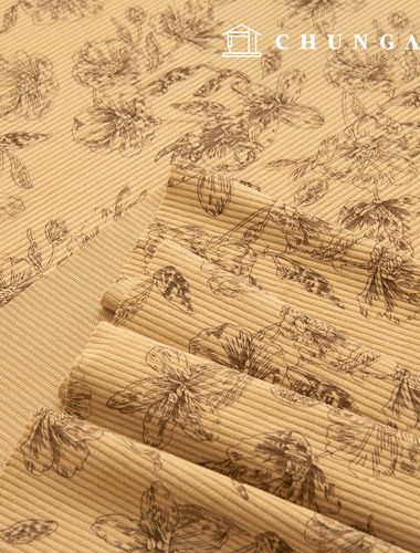 Corduroy Fabric Span Medium Golden 8W Corduroy Fabric Flower Wide Width Winter Fabric Line Flow 4 Types