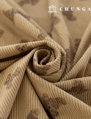 Corduroy Fabric Span Medium Golden 8W Corduroy Fabric Teddy Bear Design Fabric Wide Width Winter Fabric Cozy Bear 2 Types