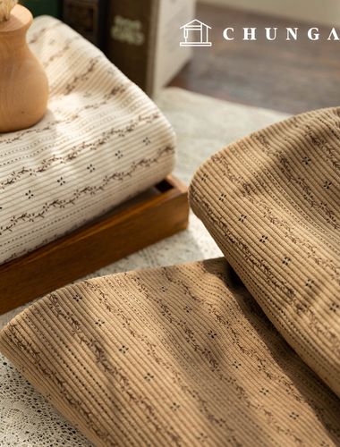 Corduroy Fabric Span Medium Golden 8W Corduroy Leaf Stripes Patterns Fabric Wide Width Winter Fabric Frozen 2 Types