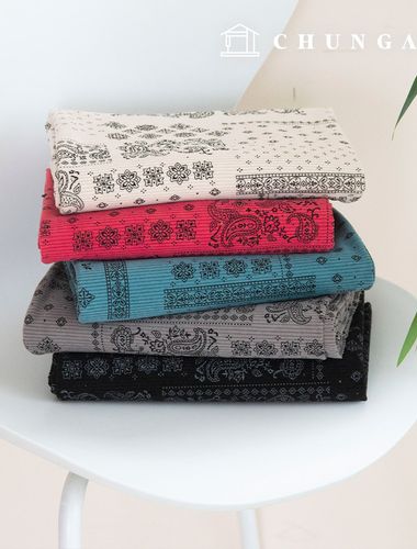 Corduroy Fabric Span Medium Golden 8W Corduroy Paisley Patterns Bandana Fabric Wide Width Winter Fabric Pale Cone 5 Types