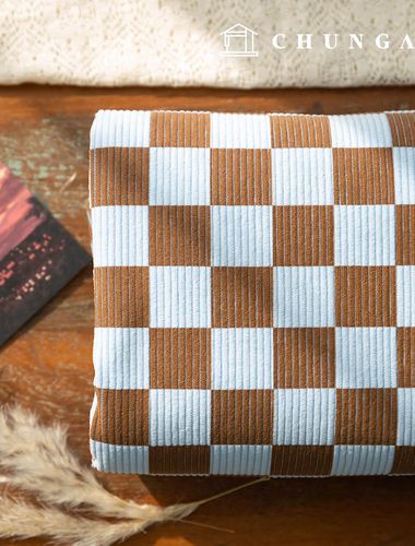 Corduroy Fabric Span Medium Golden 8W Corduroy Fabric Check Wide Width Winter Fabric Checkerholic 2 types