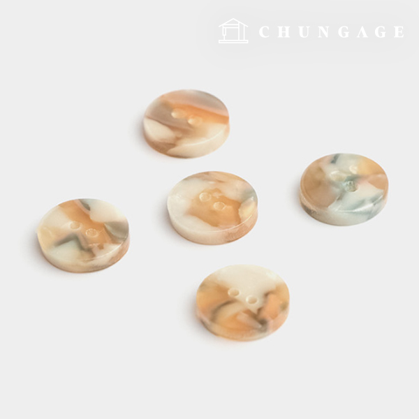 Plastic Shirt Buttons Marble Color Mix 11.5mm Orange 5pcs 66017