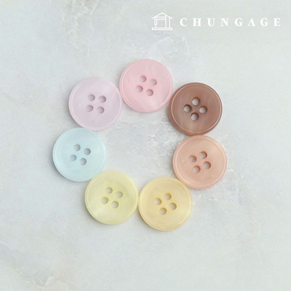 Plastic Button Mix Ciel Pastel 13mm 7Colors 35pcs 53364