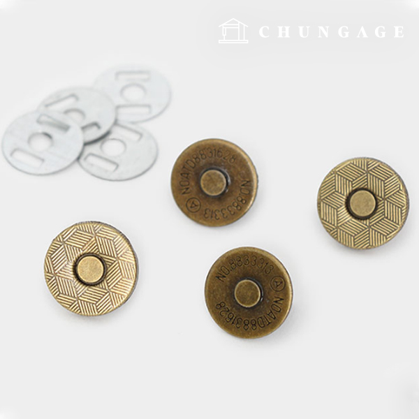 Magnetic Button Snap Button 14mm Slim Round Antique Gold 77167