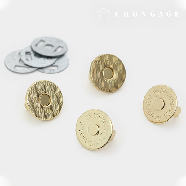 Magnetic Button Snap Button 18mm Slim Round Gold 77162