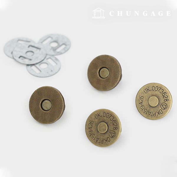 Magnetic Button Snap Button 18mm Slim Round Antique Gold 77163