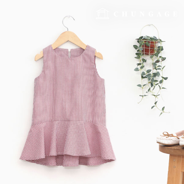 Patterns Children Stripe Sleeveless One Piece Clothes Making P1268