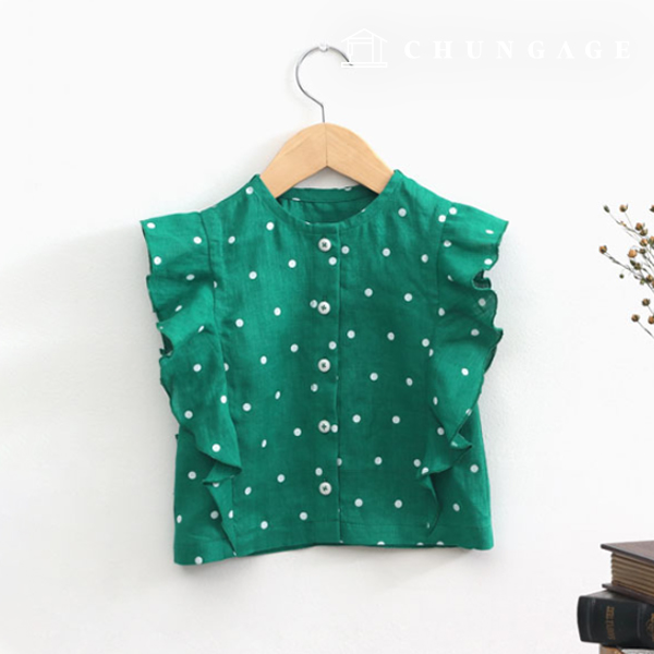Patterns Children Dot Sleeveless Ruffle Blouse How to Make Clothes P1256
