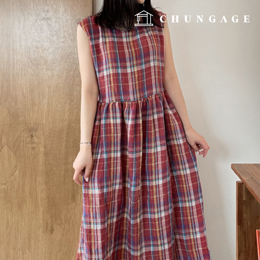 Patterns Women's Bohemian Check Long One Piece Dress Making P1809