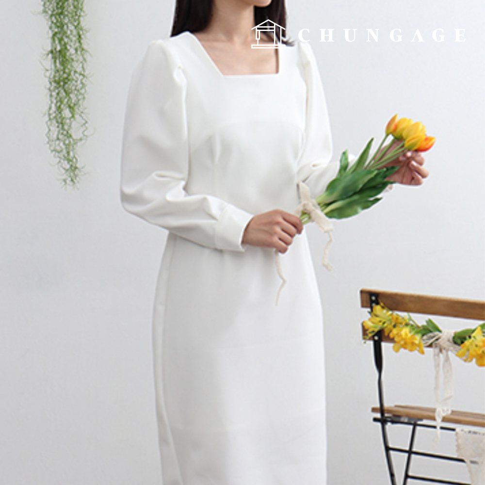 Patterns Women's Square Neck One Piece Dress P1494