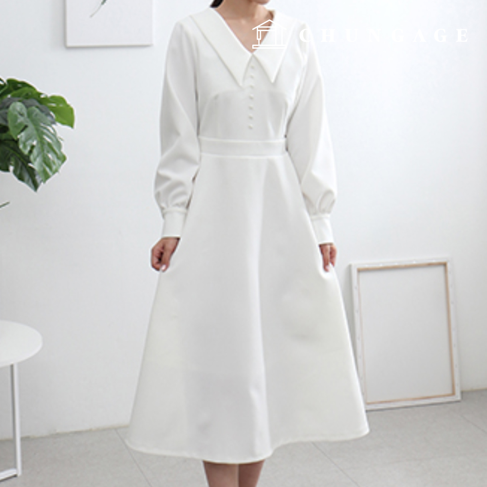 Patterns for Women's Large Collar One Piece Dress P1495
