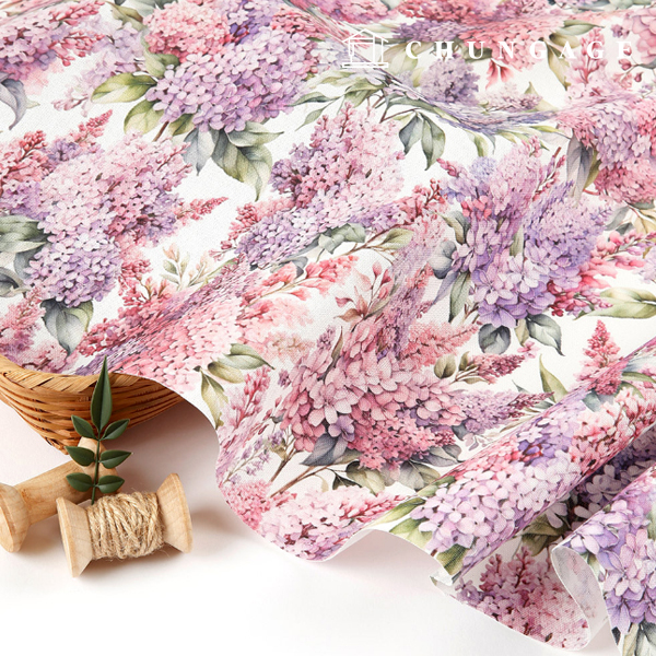 Oxford fabric cotton 20 count eco-friendly DTP wide width watercolor hydrangea