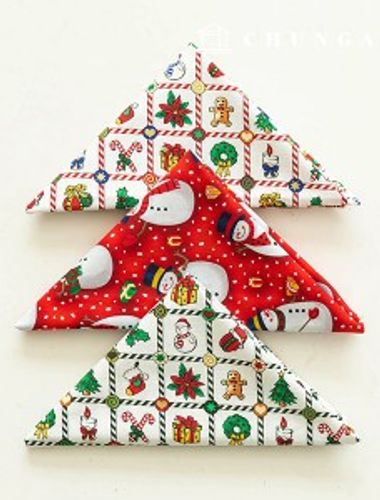 Christmas fabric package piece cloth cotton40 count ornament 3 pack 160