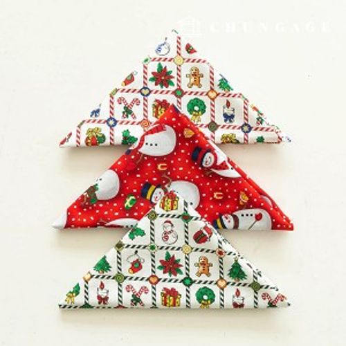 Christmas fabric package piece cloth cotton40 count ornament 3 pack 160