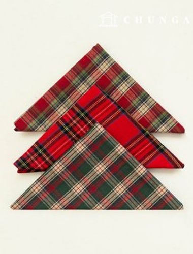 Christmas Check Fabric Package Sculpture Tree Check 3 Pack 167