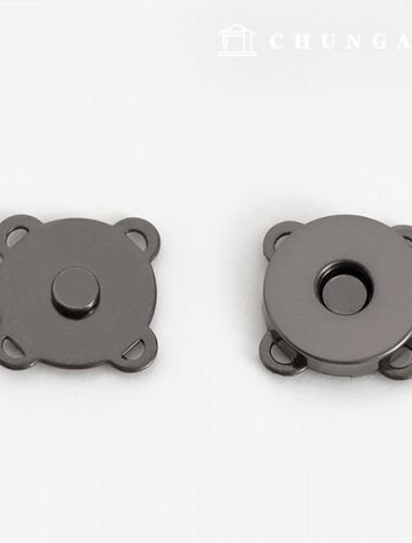 Magnetic button snap applique button 18mm metal gray 47930