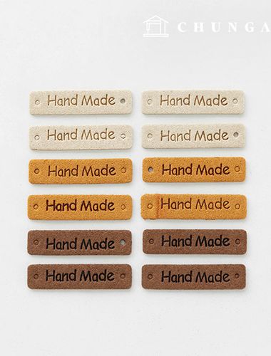 4-pack of leather labels, 3 types of vintage handmade labels