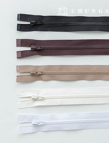 Plastic jumper zipper size 3, 5 colors, 70cm