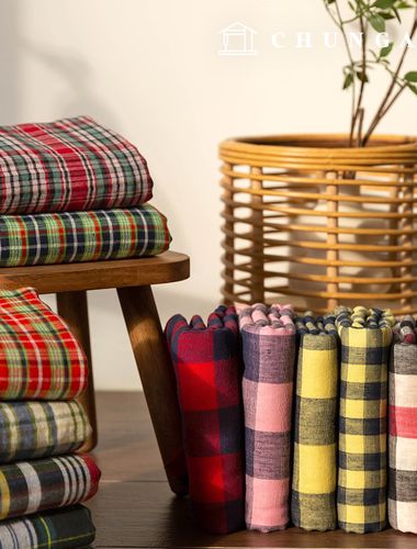 Yoru Double Gauze Fabric Cotton Check Fabric Versent 13 Types