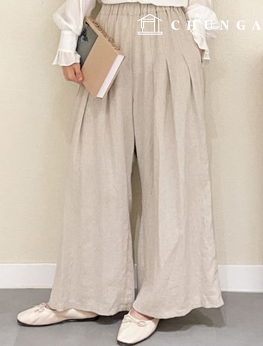Patterns Women's Linen Wide Banding Pants Pants Making P1837