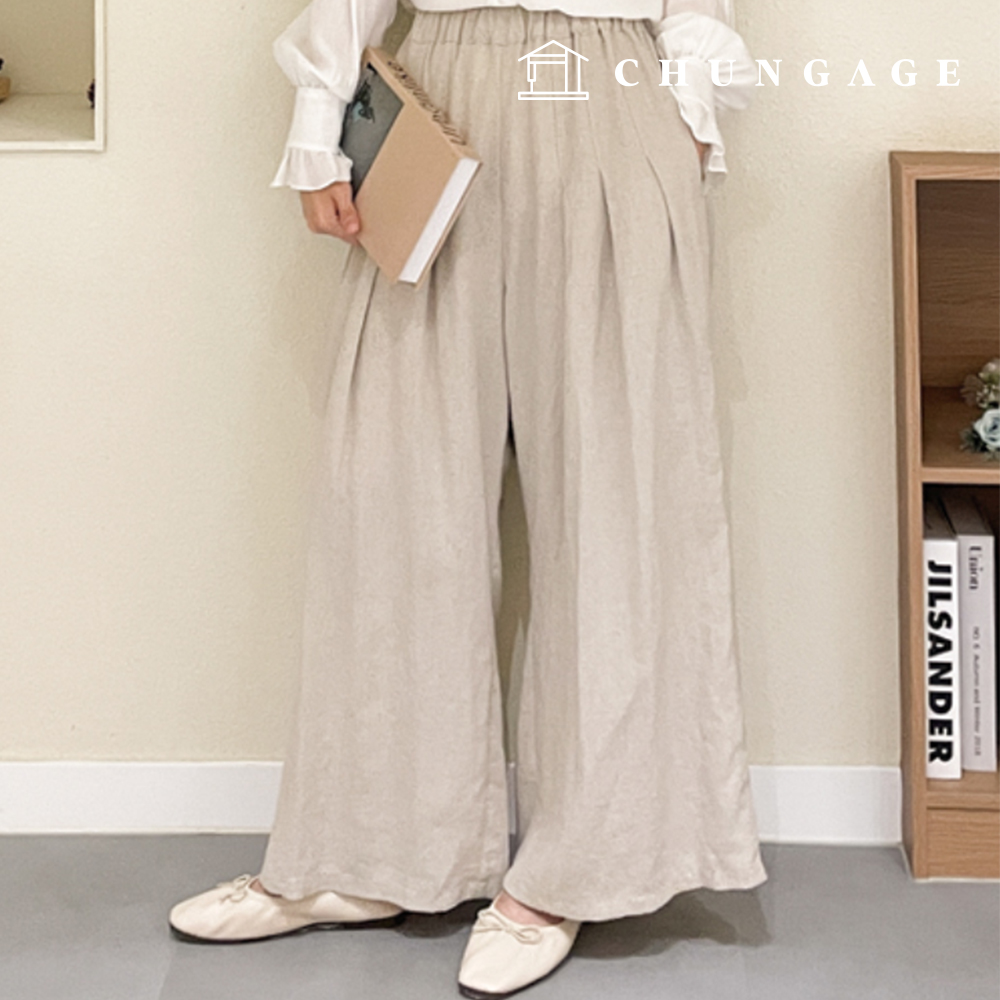 Patterns Women's Linen Wide Banding Pants Pants Making P1837