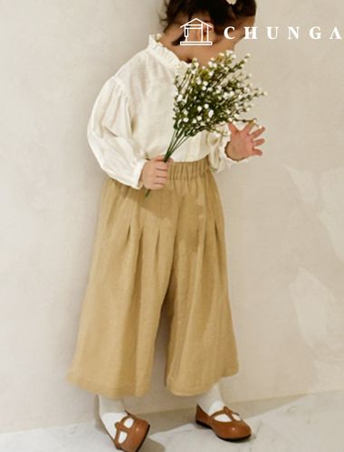 Patterns Children's Linen Wide Banding Pants Pants Making P1838