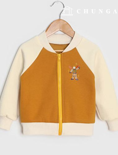 Patterns Children color combination transfer paper raglan zip up jacket making P1457